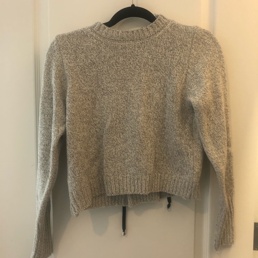 Knit lace-up sweater